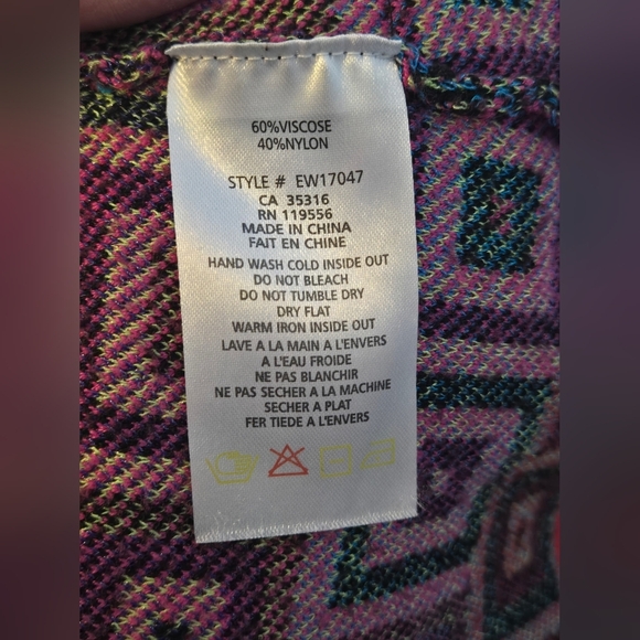 Elena Wang Colorful Geometric Knit Cardigan Sweater M Medium Retro Abstract - Picture 8 of 8